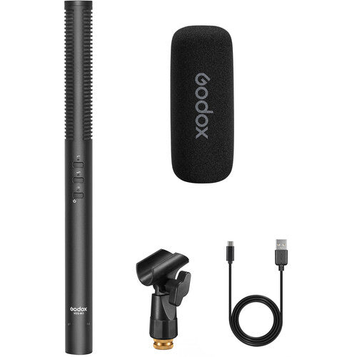 Godox VDS-M3 Rechargeable Supercardioid Condenser Shotgun Microphone Camera tek