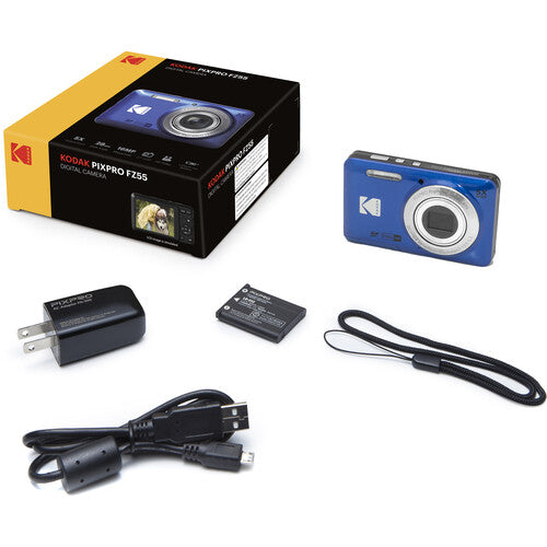 KODAK PIXPRO FZ55 DIGITAL CAMERA (BLUE) Camera tek