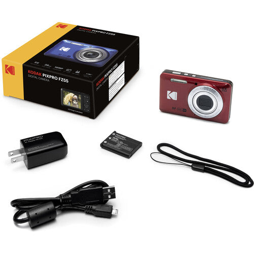 KODAK PIXPRO FZ55 DIGITAL CAMERA (RED) Camera tek