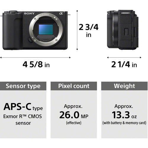 Sony ZV-E10 II Mirrorless Camera with 16-50mm II Lens (Black) + FREE Nanlite Pico LED Mini Pocket Light