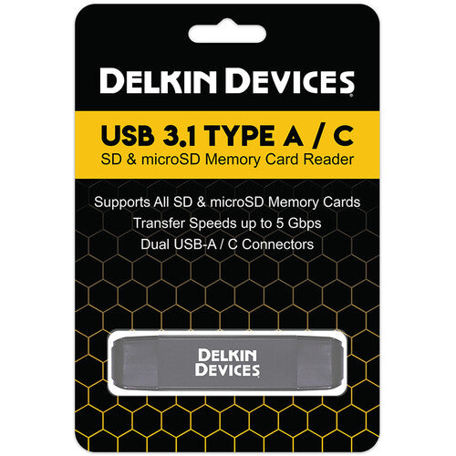 DELKIN DEVICES USB 3.1 TYPE A/C SD & MICRO SD READ