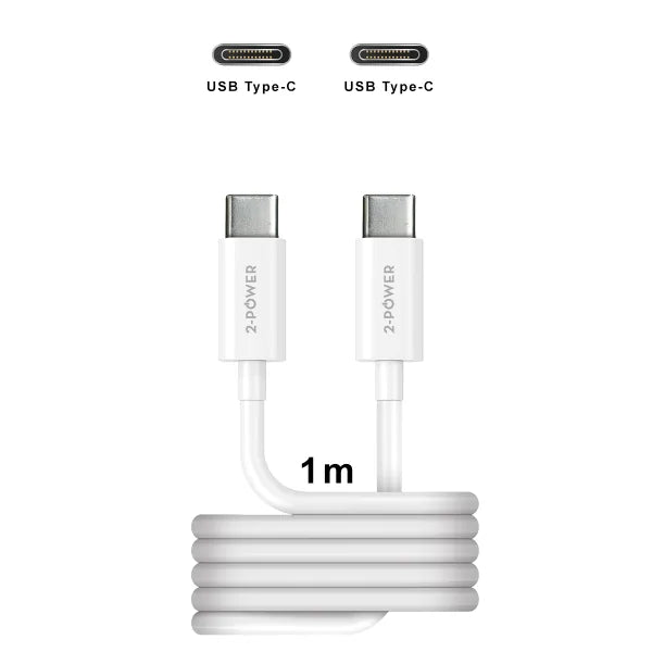 2-POWER 1M 100W USB CABLE USB-C TO USB-C