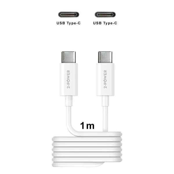 2-POWER 1M USB CABLE USB-C TO USB-C