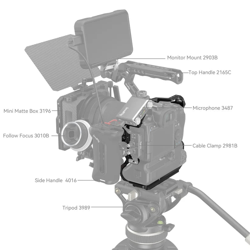 SMALLRIG CAMERA CAGE FOR CANON EOS R5/ R6/ R5C/R6 MARK II WITH BG-R10 BATTERY 3464B GRIP