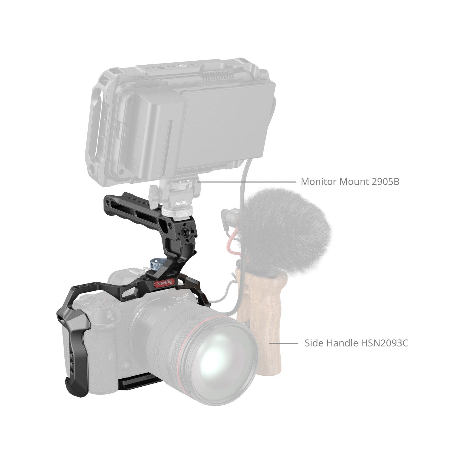 SMALLRIG CAMERA CAGE FOR EOS R5/R6/R5 C WITH TOP TOP HANDLE AND CABLE CLAMP