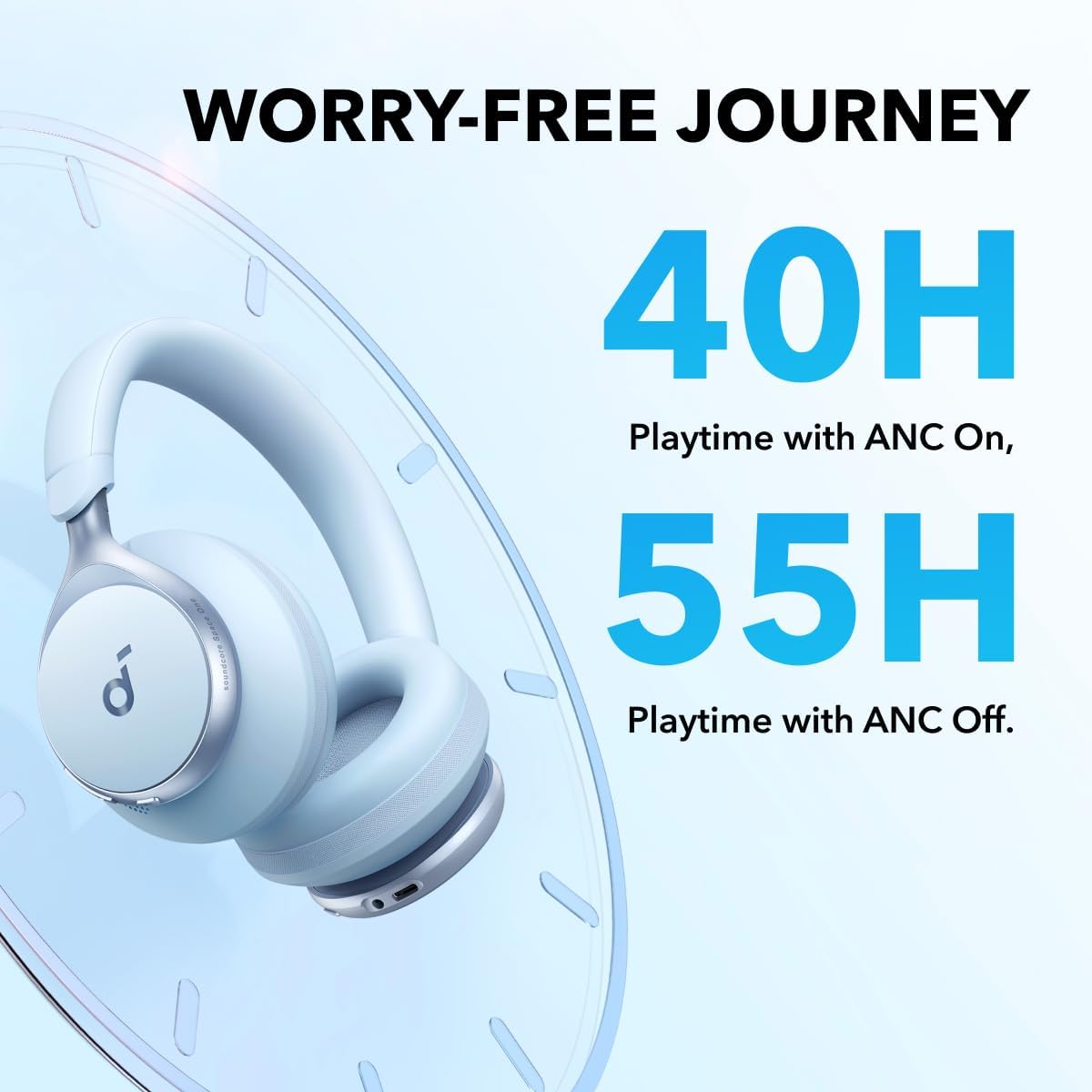 SOUNDCORE SPACE ONE HEADPHONES - BLUE Camera tek