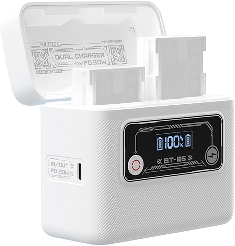 VILTROX BT-E6 5500MAH DUAL PURPOSE CHARGING CASE FOR CANON LP-E6