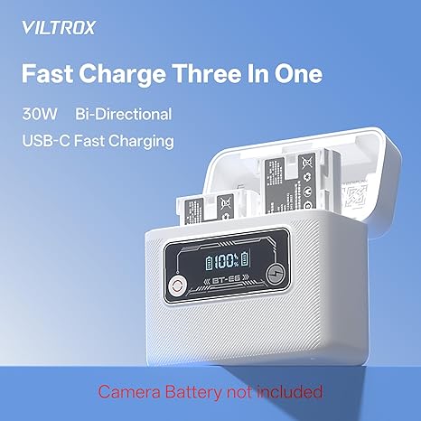 VILTROX BT-E6 5500MAH DUAL PURPOSE CHARGING CASE FOR CANON LP-E6