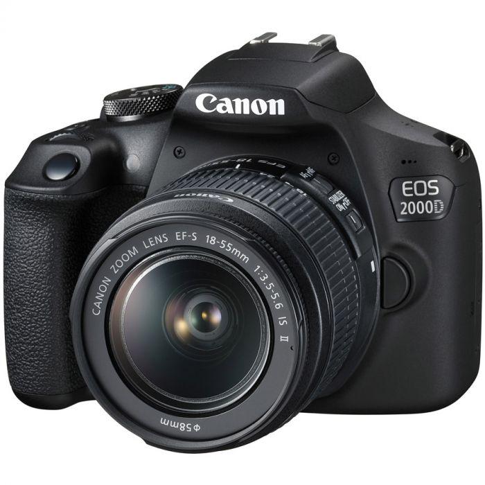 CANON EOS 2000D DSLR Camera Starter Kit + 18-55mm f3.5-5.6 IS II Lens + Canon bag + 16GB SD Card Camera tek