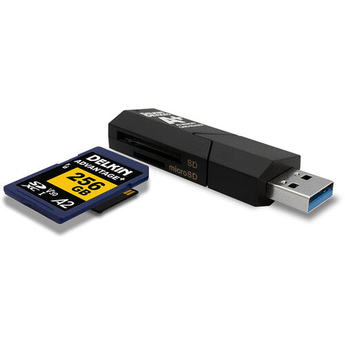 Delkin Devices USB 3.1 Gen 1 SD & microSD A2 Memory Card Reader Camera tek