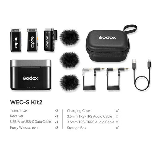 GODOX WEC-S 2-PERSON WIRELESS MICROPHONE SYSTEM FOR SONY CAMERAS (2.4 GHZ)