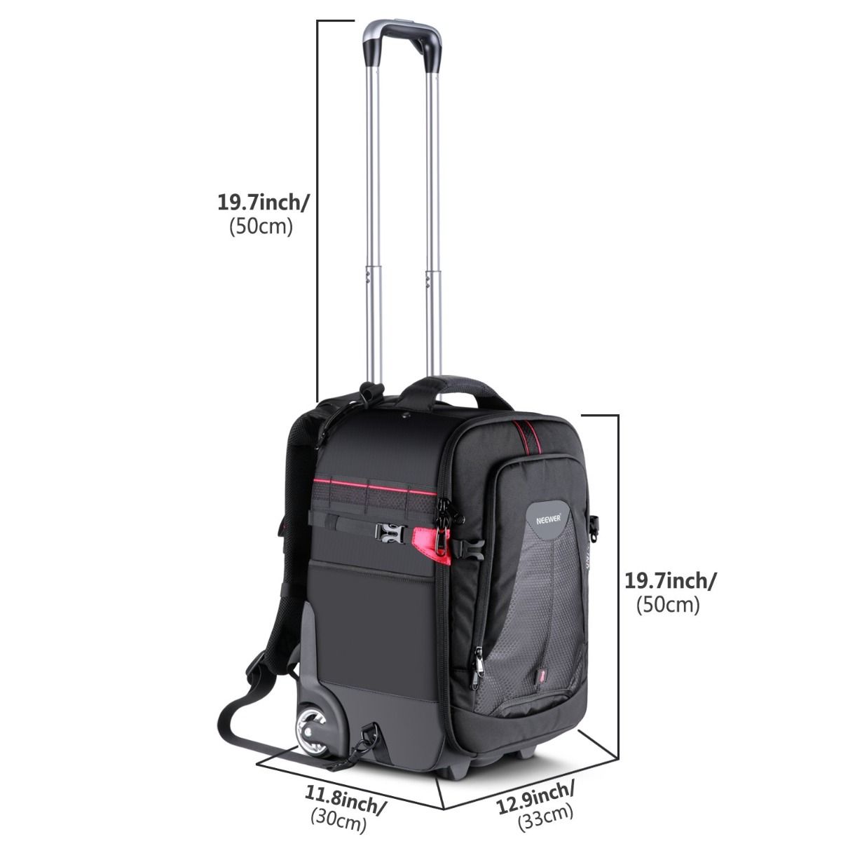 Neewer 2-in-1 Rolling Camera Backpack Trolley Camera tek