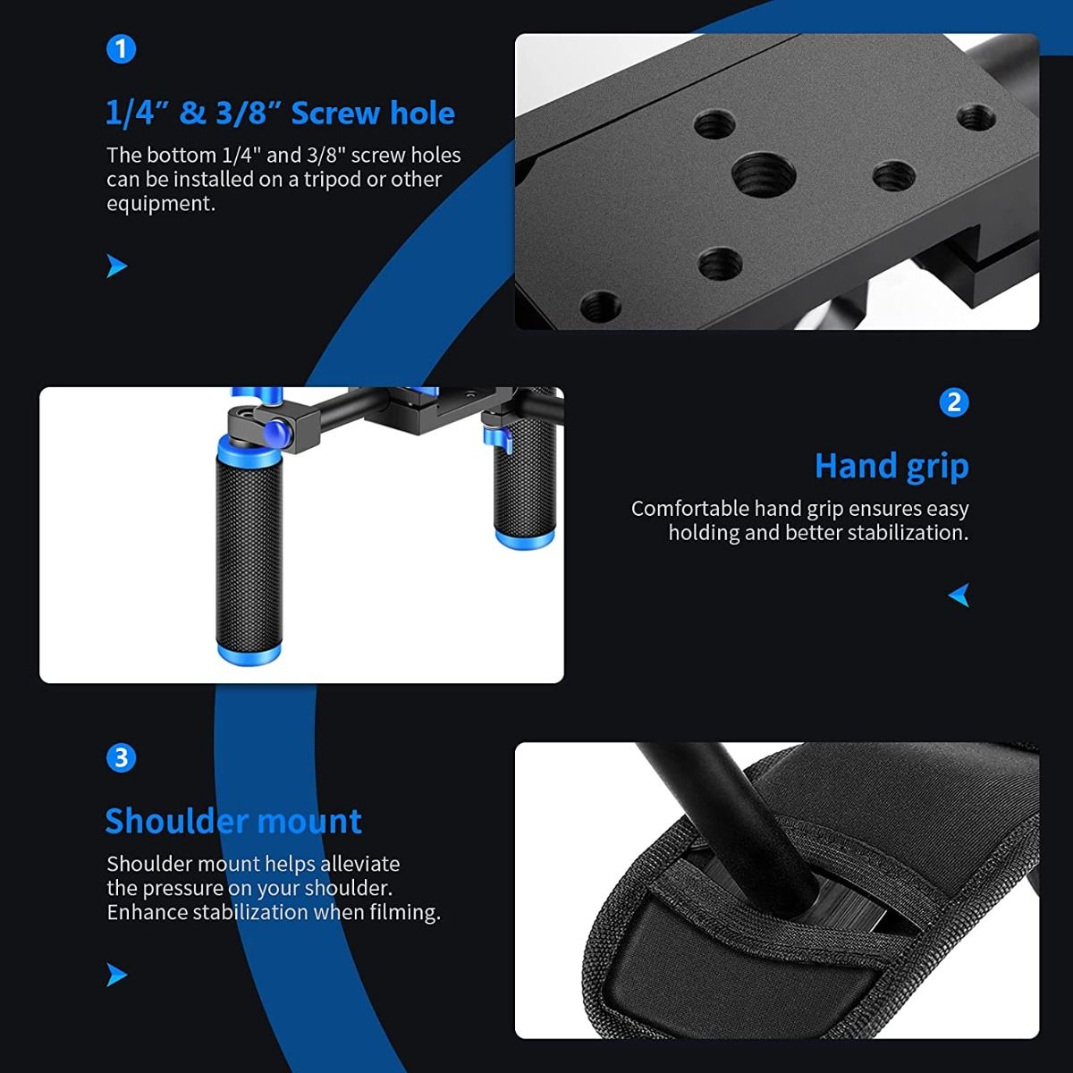 Neewer Camcorder or DSLR Rig Set System Kit for Movie Video Making Camera tek
