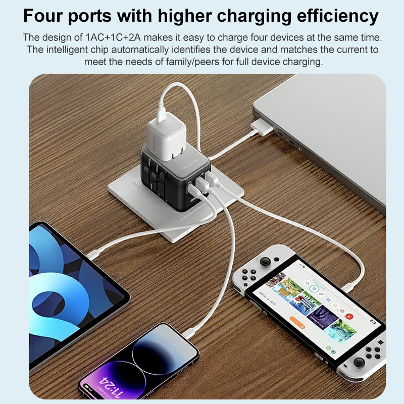 MOMAX UA11 1-WORLD 20W 3 PORT & AC TRAVEL ADAPTER Camera tek
