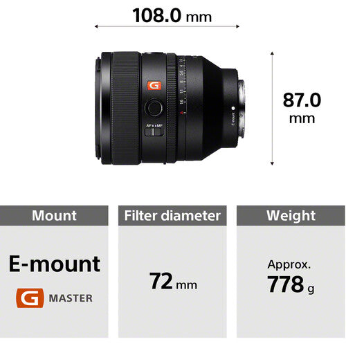 Sony FE 50mm f/1.2 GM Lens Camera tek