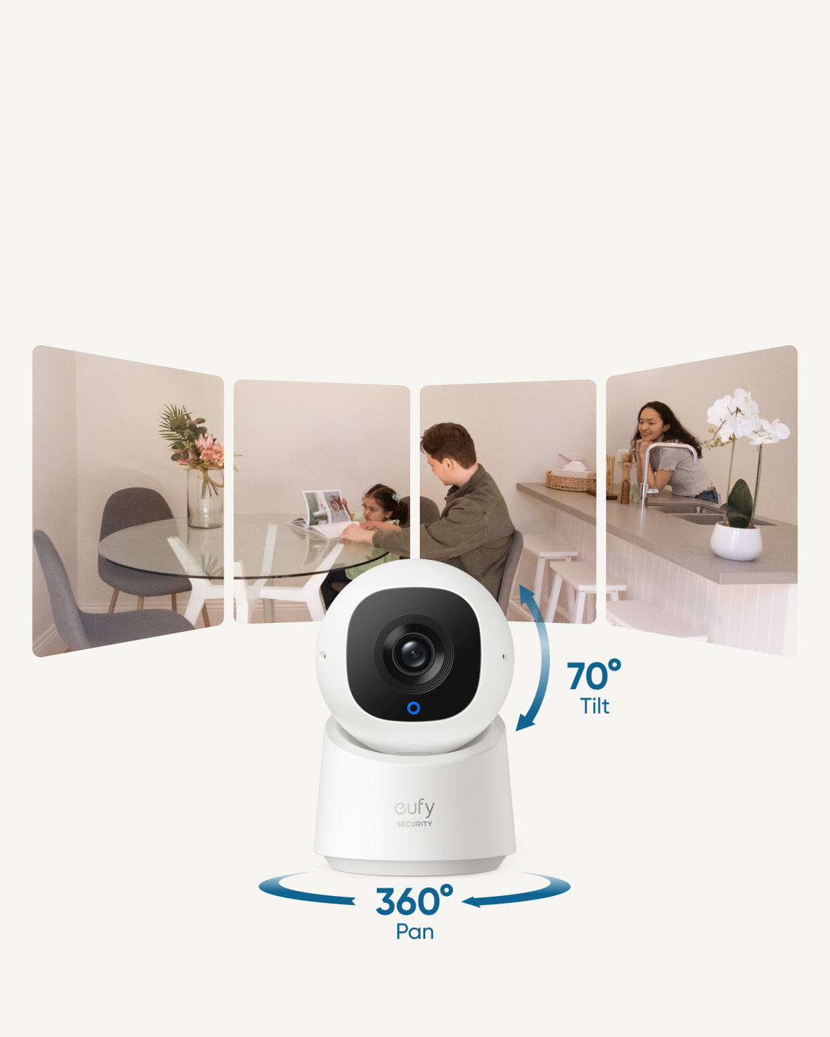 NEW! Eufy C220 Indoor Pan & Tilt 2k CAM Camera tek