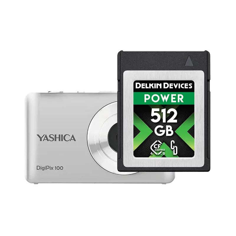 Delkin Devices 512GB POWER 4.0 CFexpress Type B Memory Card + FREE YASHICA DigiPix 100