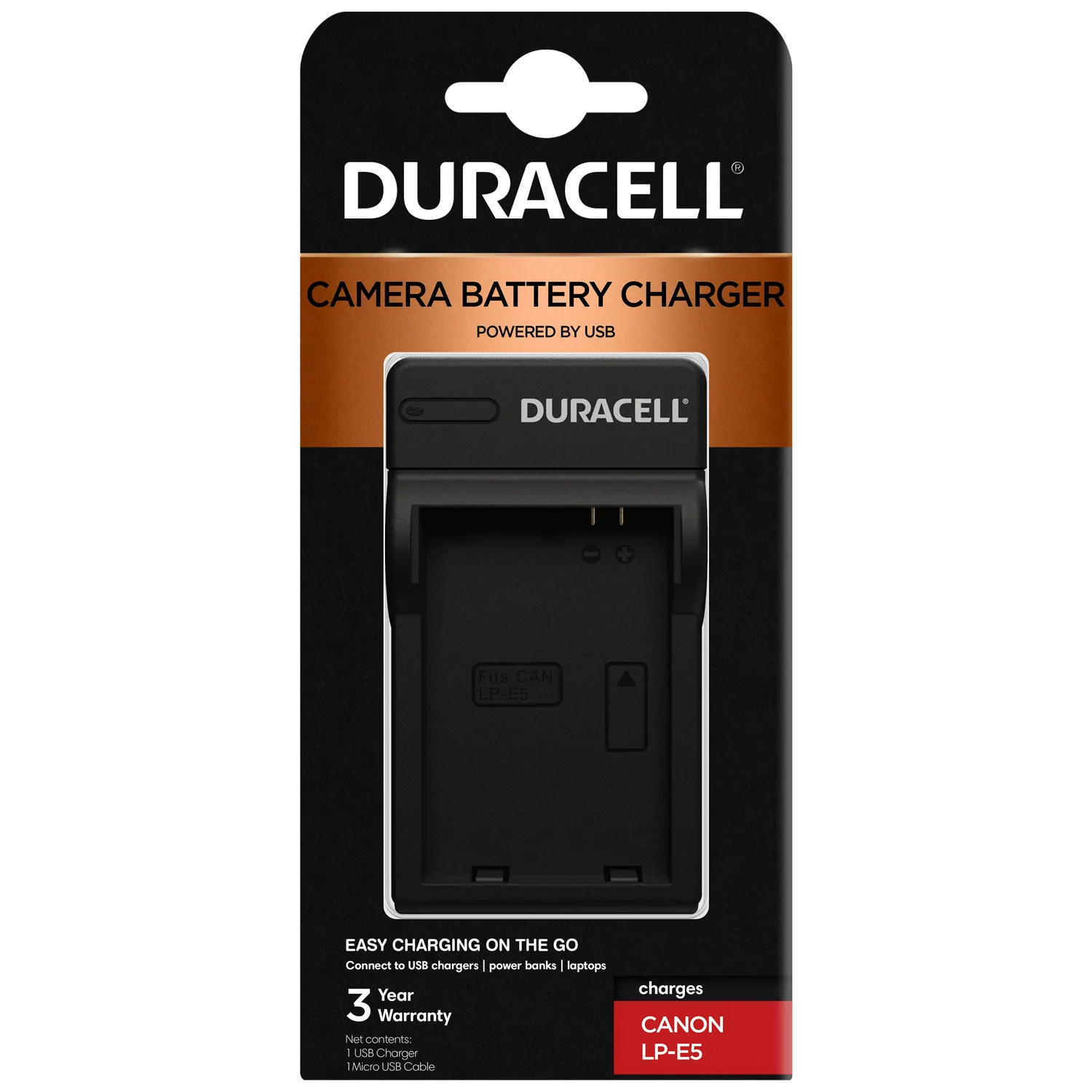 DURACELL USB BATTERY CHARGER - FOR CANON LP-E5 Camera tek