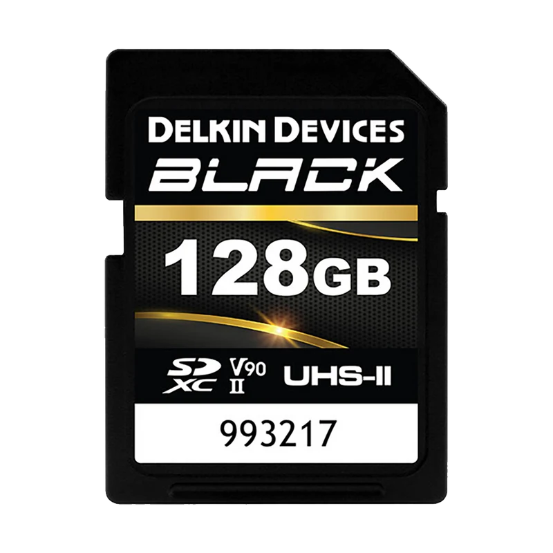 Delkin Devices 128GB BLACK UHS-II SDXC Memory Card 300mb/s