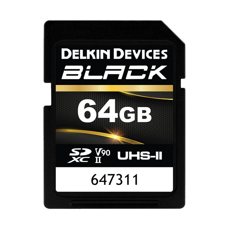 Delkin Devices 64GB BLACK UHS-II SDXC (300MB/s) Memory Card