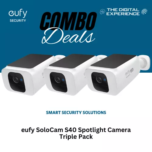Eufy SoloCam S40 Spotlight Camera - Tripple Pack Bundle Camera tek