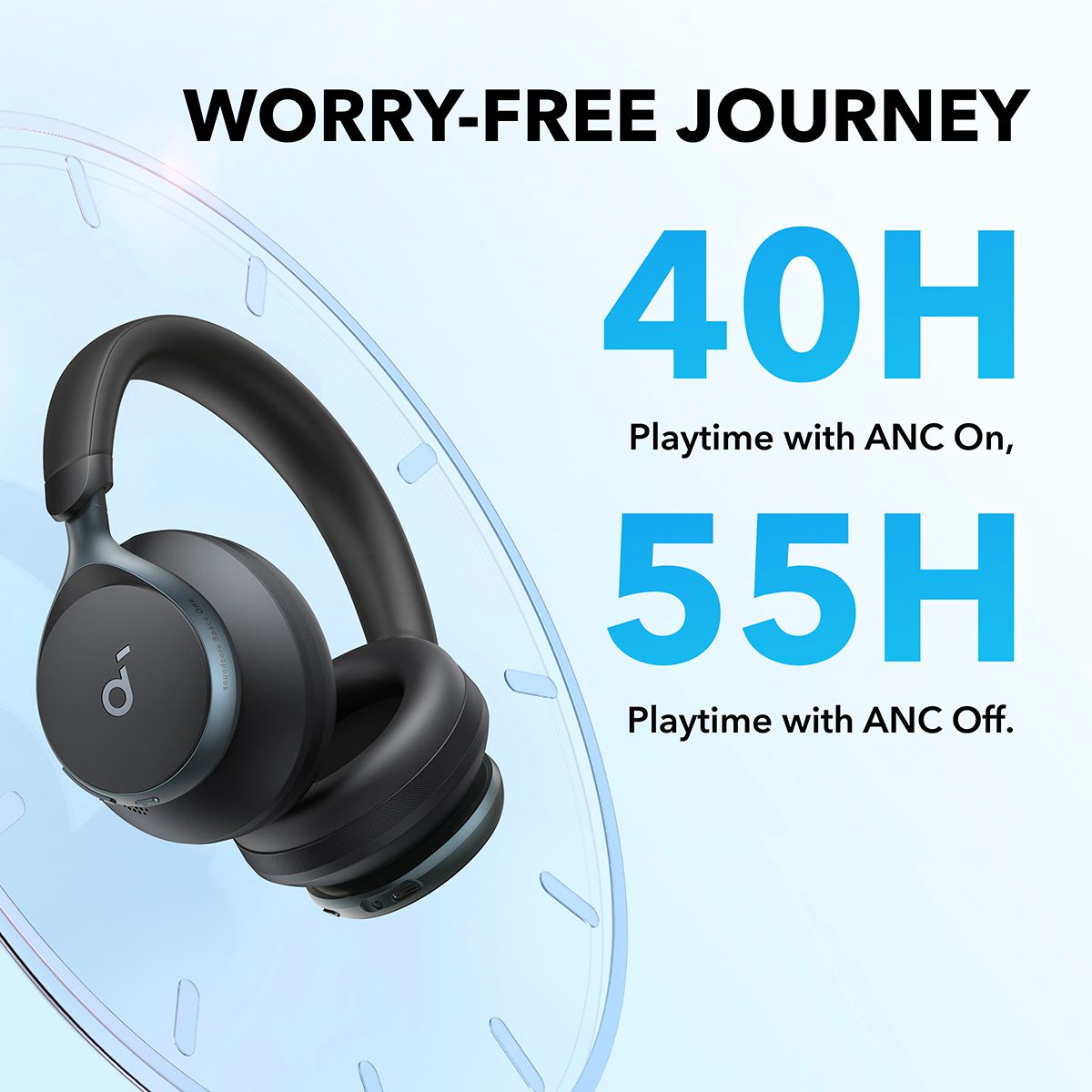 SOUNDCORE SPACE ONE HEADPHONES - BLACK Camera tek