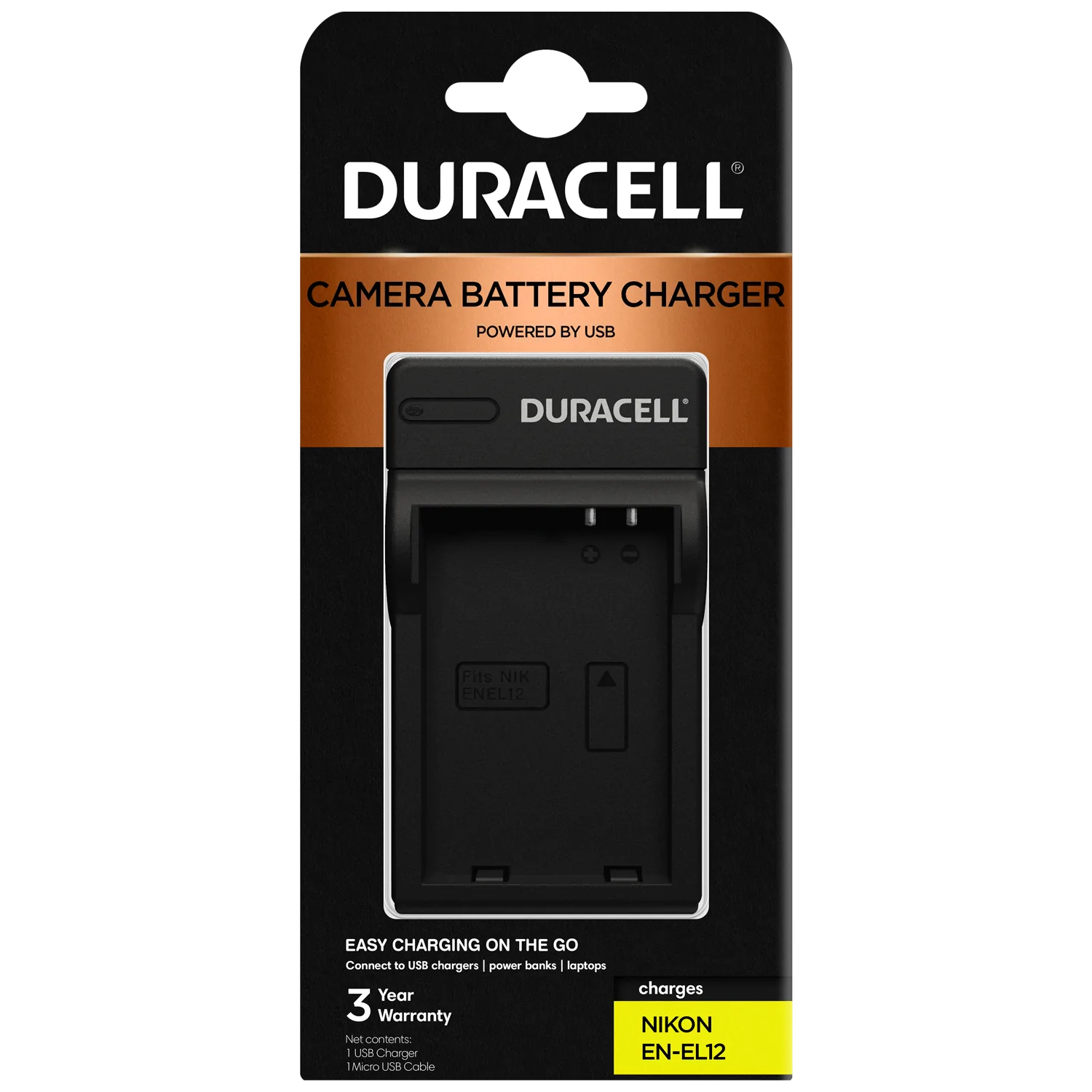 DURACELL USB BATTERY CHARGER - FOR NIKON EN-EL12 Camera tek