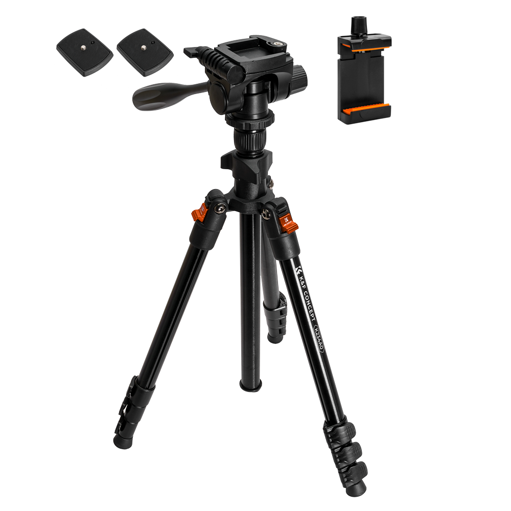 K&F CONCEPT PRO-VLOGGER TRIPOD WITH VIDEO HEAD+ Camera tek