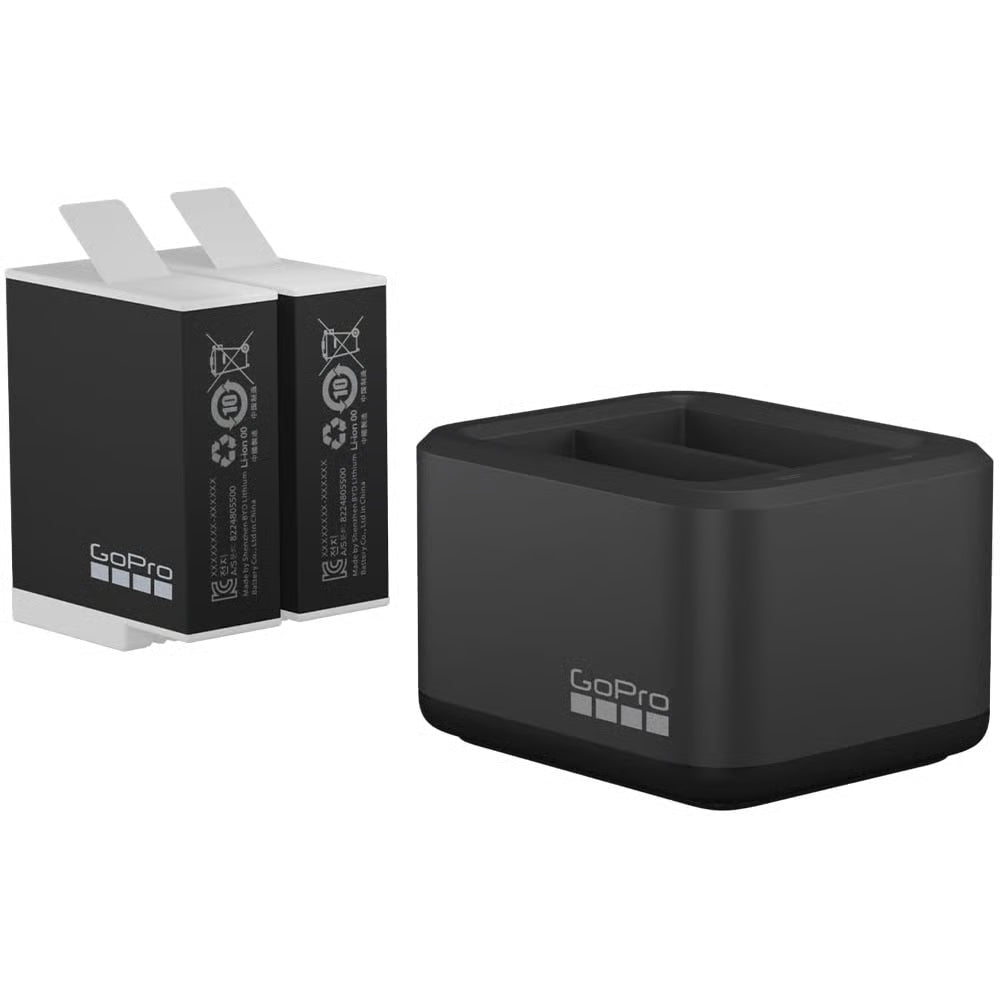 GOPRO ACC DUAL BATTERY CHARGER + BATTERIES FOR HERO10/11/12 ENDURO