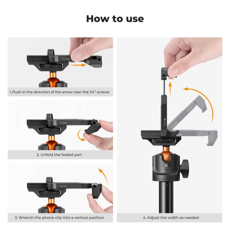K&F CONCEPT 158CM 2-IN-1 SELFIE STICK TRIPOD WITH REMOTE AND PHONE MOUNT Camera tek