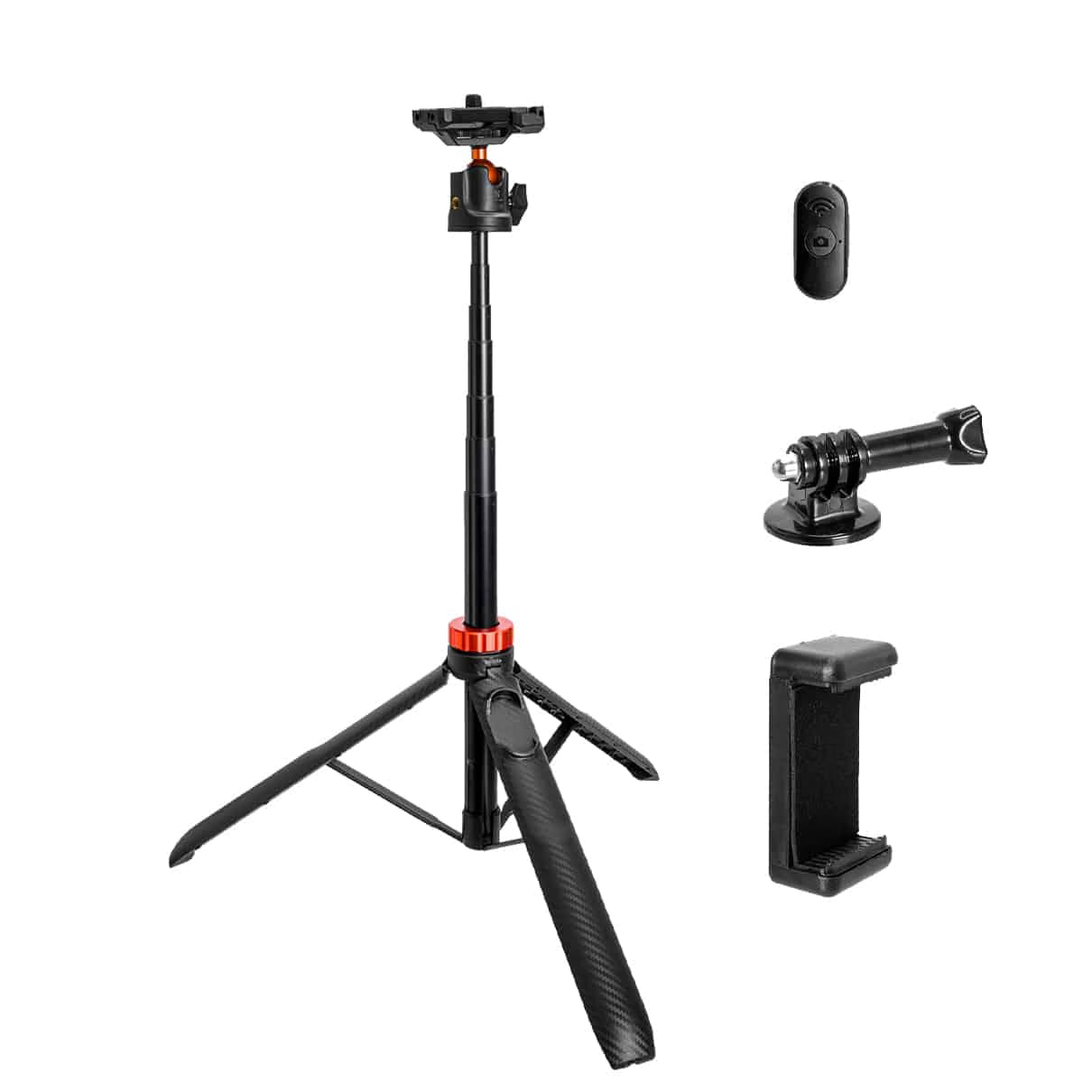 K&F CONCEPT 158CM 2-IN-1 SELFIE STICK TRIPOD WITH REMOTE AND PHONE MOUNT Camera tek