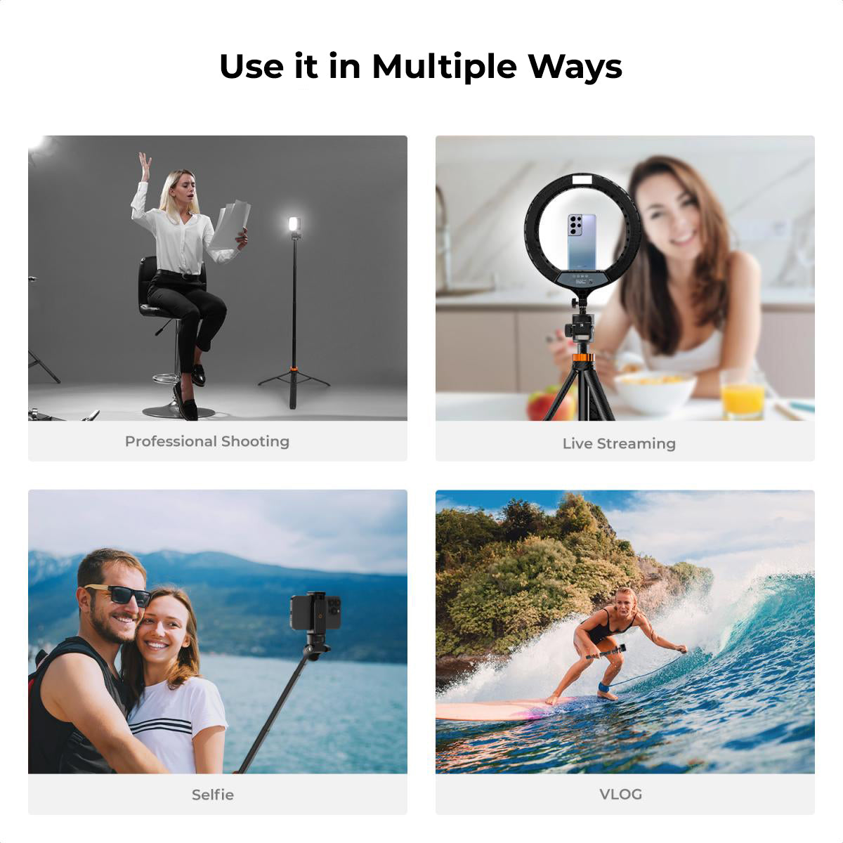 K&F 175CM SELFIE STICK TRIPOD+REMOTE+PHONE MOUNT WITH REMOTE AND PHONE MOUNT