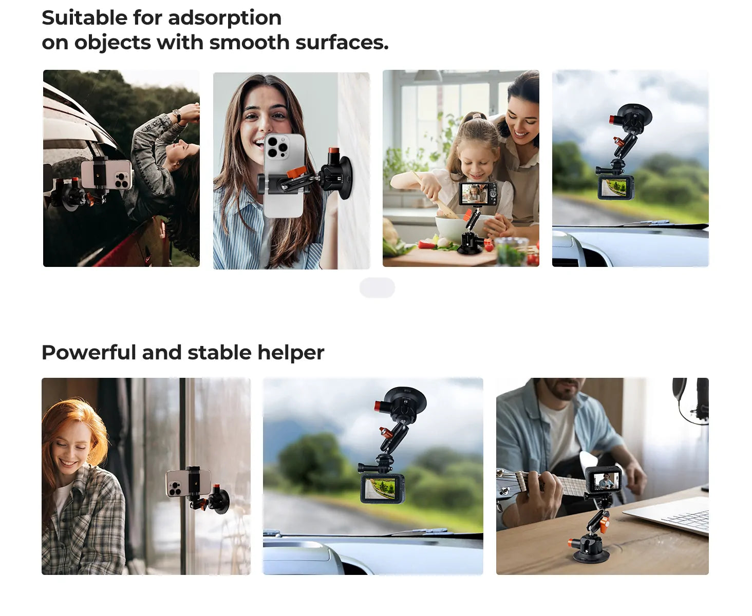 K&F 3" SUCTION MOUNT WITH MAGIC ARM, PHONE & ACTION CAM MOUNT Camera tek