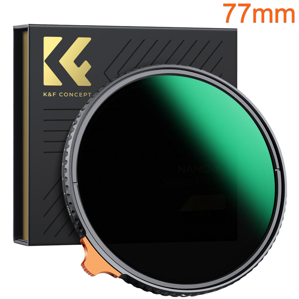 K&F CONCEPT 77MM VARIABLE ND FILTER ND2-ND400 NANO-X SERIES