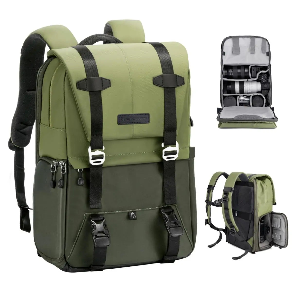 K&F BETA-SHOOTER ARMY GREEN VERSATILE RETRO FLARE CAMERA BAG