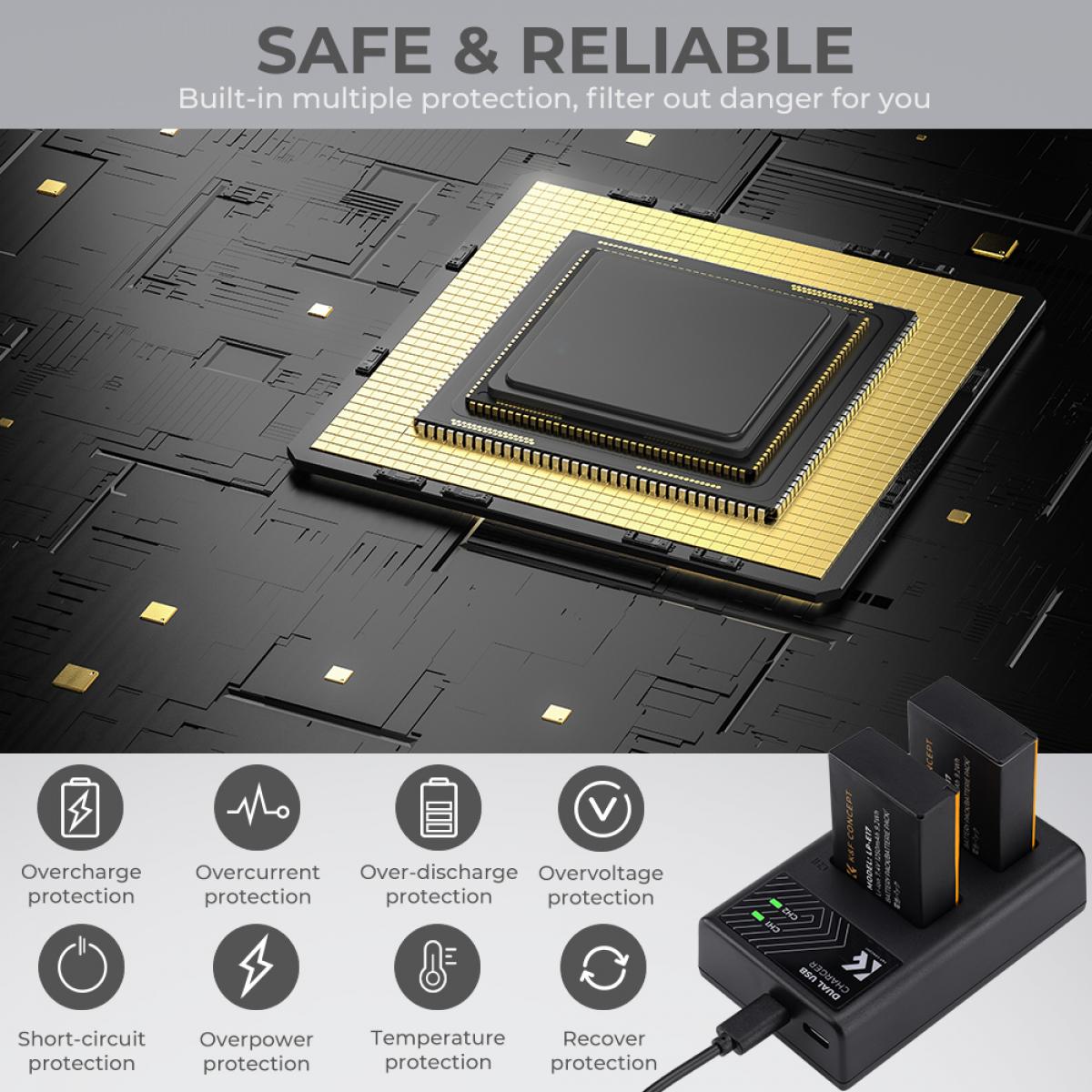 K&F CONCEPT DUAL CHARGER FOR CANON LP-E17 BATTERY