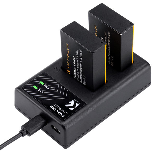 K&F CONCEPT DUAL CHARGER FOR CANON LP-E17 BATTERY