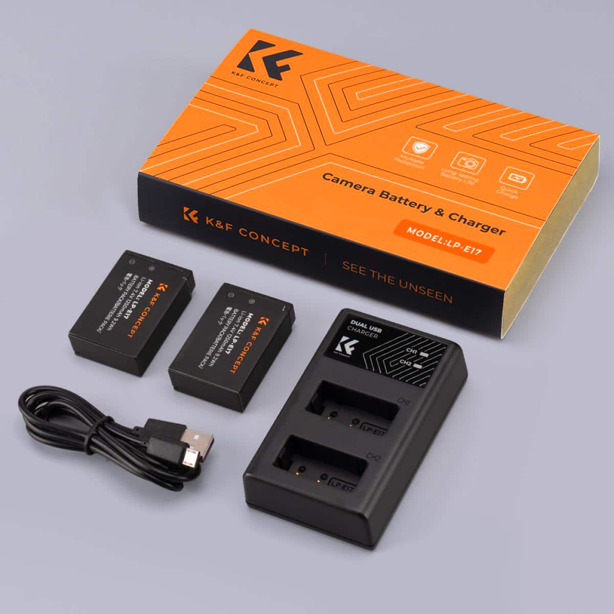 K&F CONCEPT DUAL CHARGER FOR CANON LP-E17 BATTERY