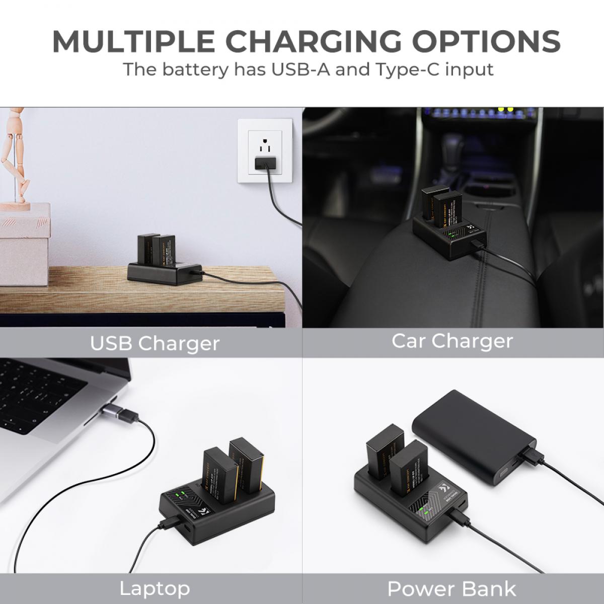 K&F CONCEPT DUAL CHARGER FOR CANON LP-E17 BATTERY