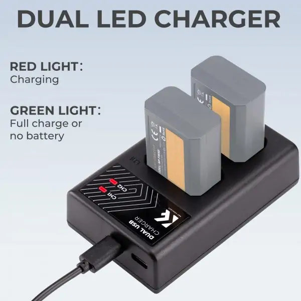 K&F CONCEPT DUAL CHARGER FOR SONY FW-50 BATTERY