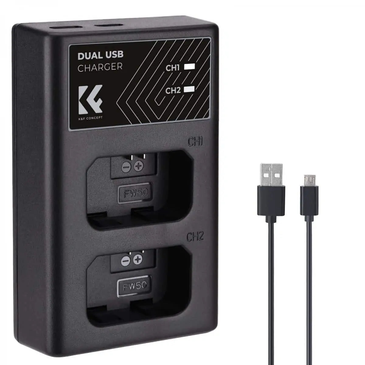 K&F CONCEPT DUAL CHARGER FOR SONY FW-50 BATTERY