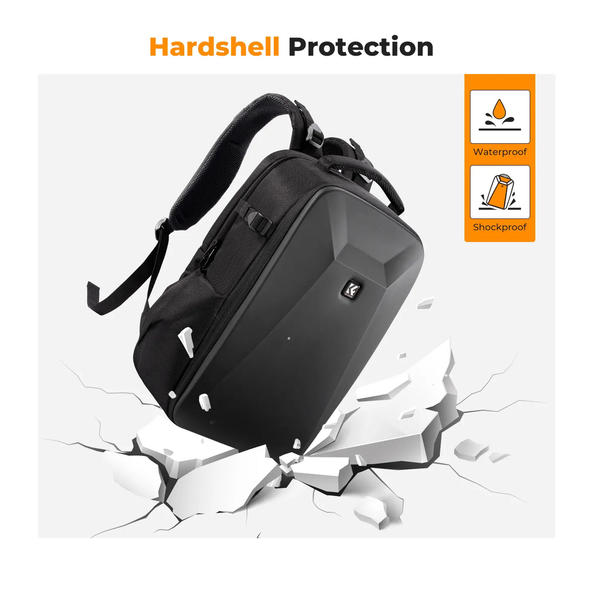 K&F HARDSHELL CAMERA BACKPACK WITH LAPTOP POUCH