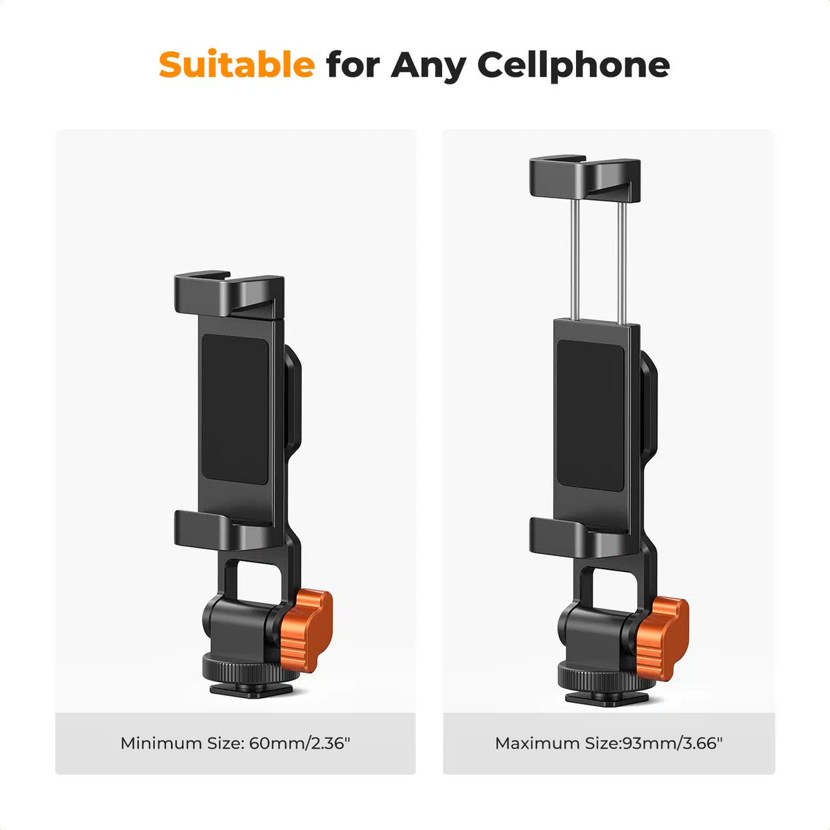 K&F METAL PHONE CLAMP WITH SHOE FOR PHONE ON CAMERA MOUNTING