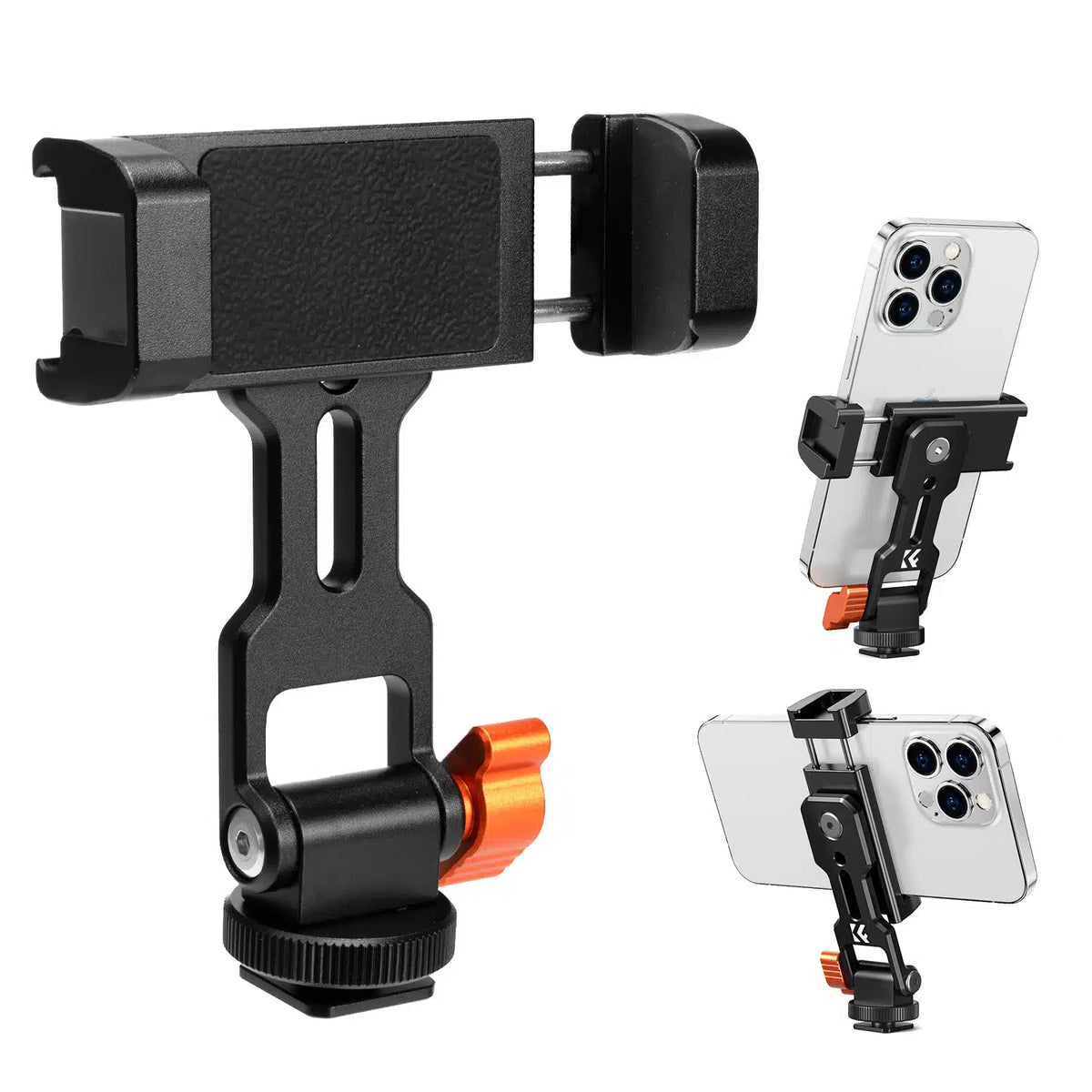 K&F METAL PHONE CLAMP WITH SHOE FOR PHONE ON CAMERA MOUNTING