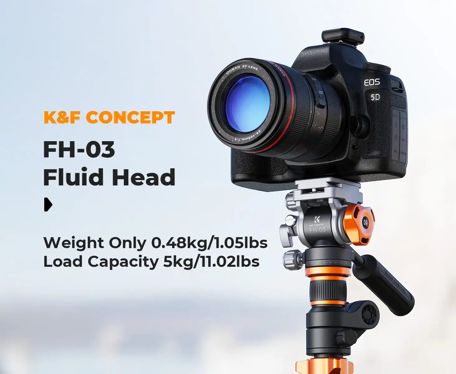 K&F CONCEPT OMNI FLUID VIDEO TRIPOD HEAD WITH MAX LOAD OF 5KG