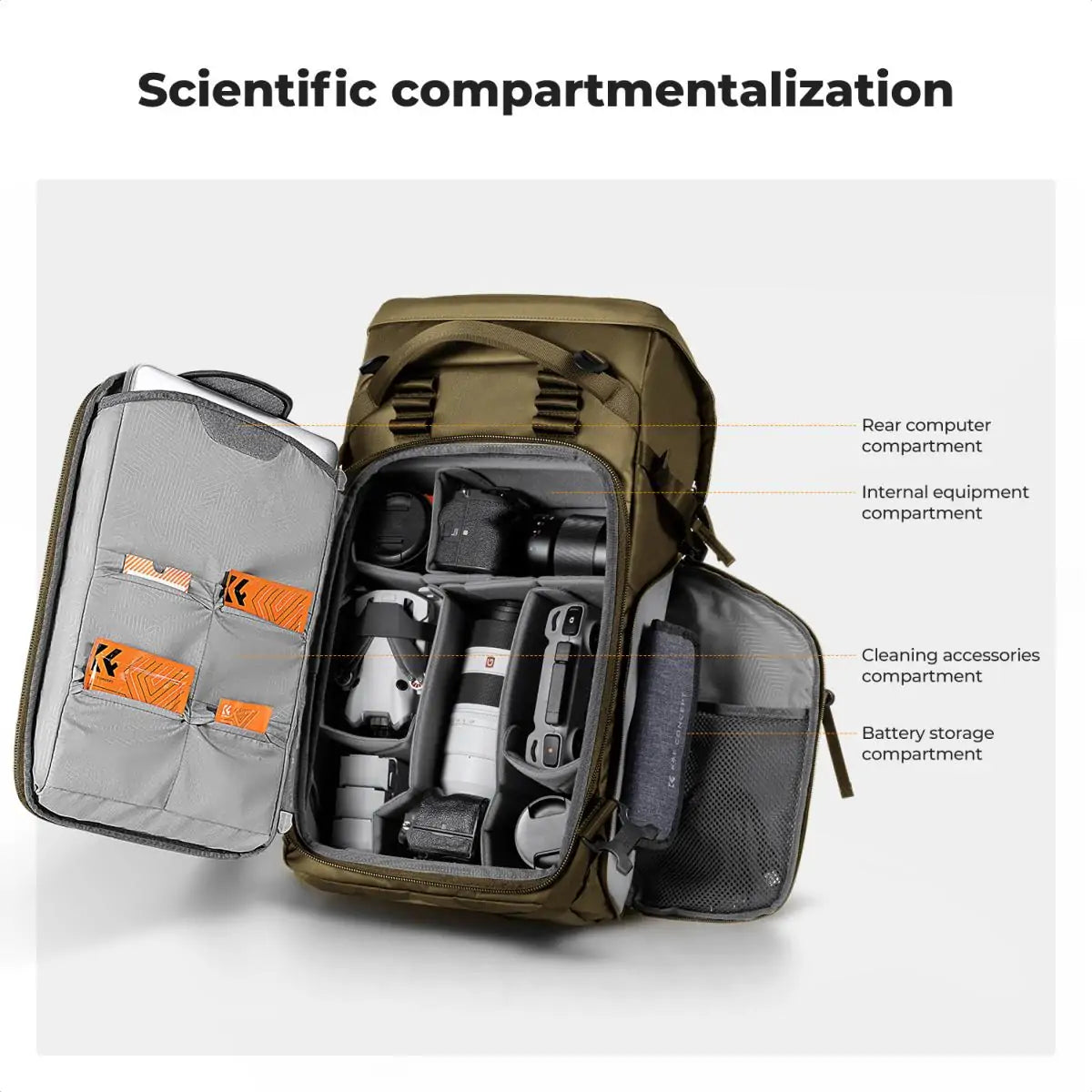 K&F STAR WANDER 30L ADVENTURE BACKPACK - KHAKI