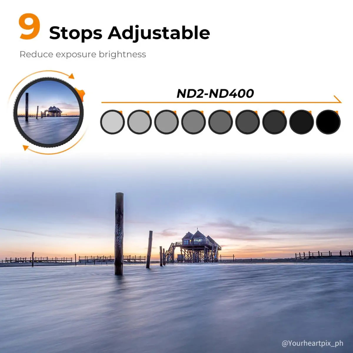 K&F 95MM VARIABLE ND FILTER (VND) ND2-ND400 NANO-X
