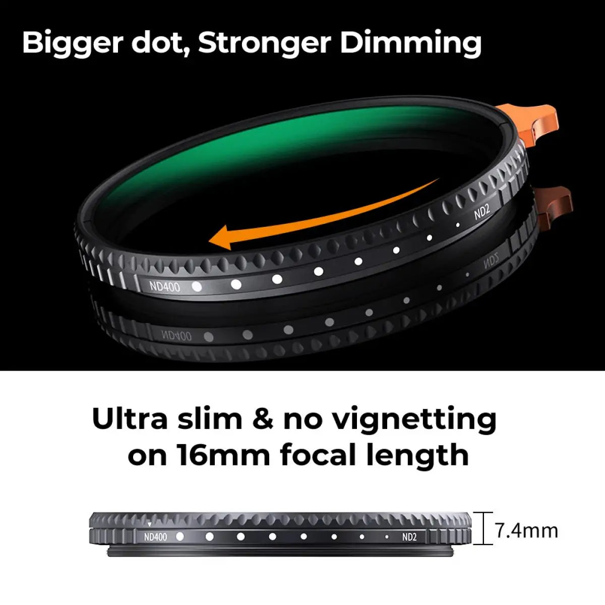 K&F CONCEPT VARIABLE ND2-400 NANO-X 58MM FILTER NANO-X SERIES