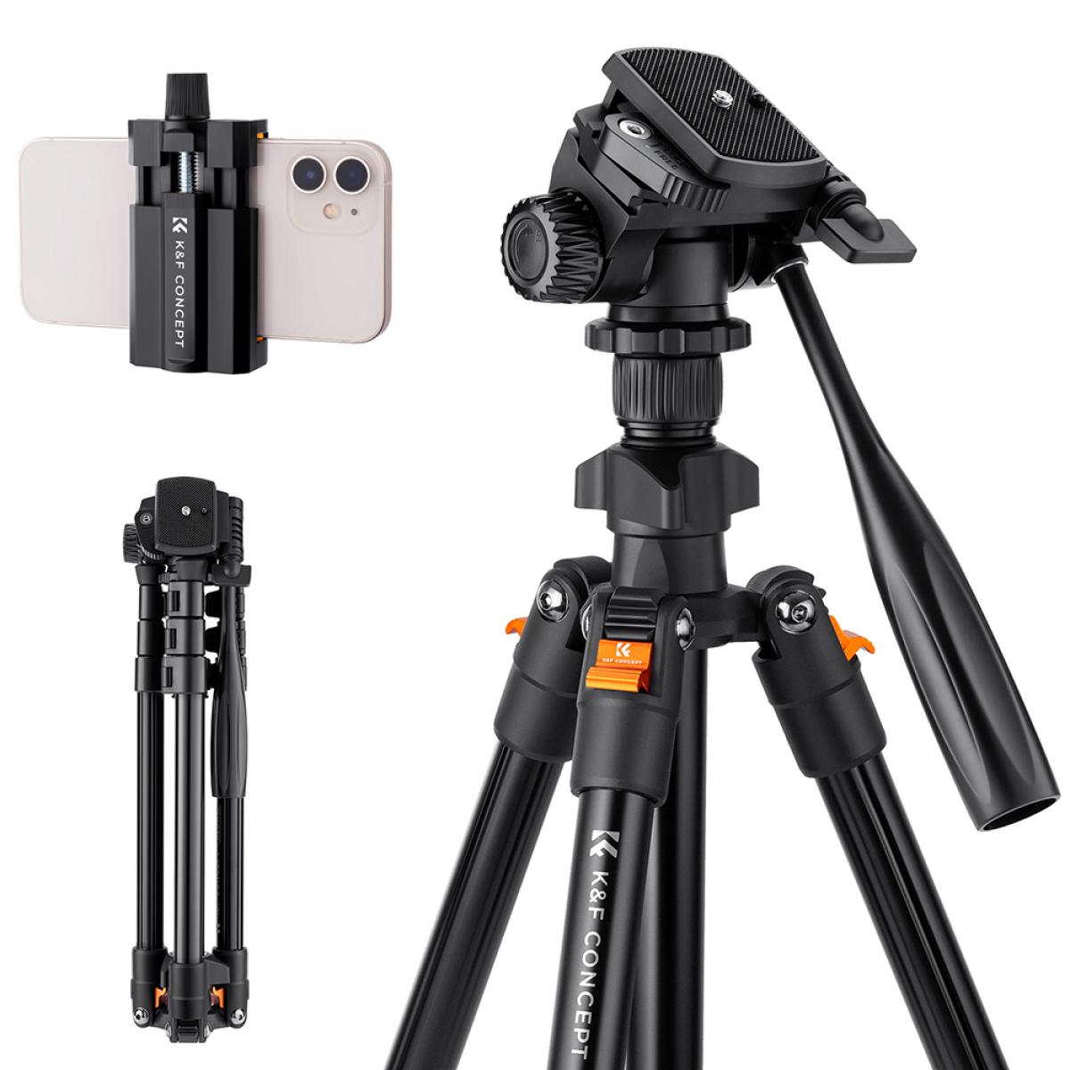 K&F CONCEPT PRO-VLOGGER TRIPOD WITH VIDEO HEAD+ Camera tek