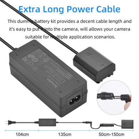 KINGMA DC TO NP-FZ100 DUMMY BATTERY COUPLER + AC POWER SUPPLY